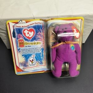 Ty Teenie Beanie 2000 McDonald's Millennium The Bear Purple